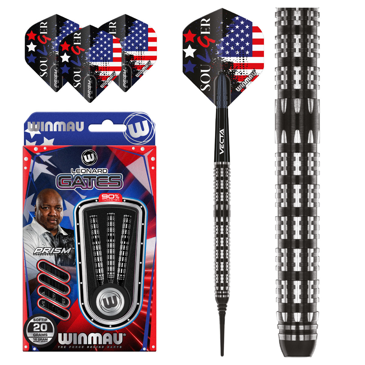 Leonard Gates 90% Tungsten Soft Tip Darts by Winmau