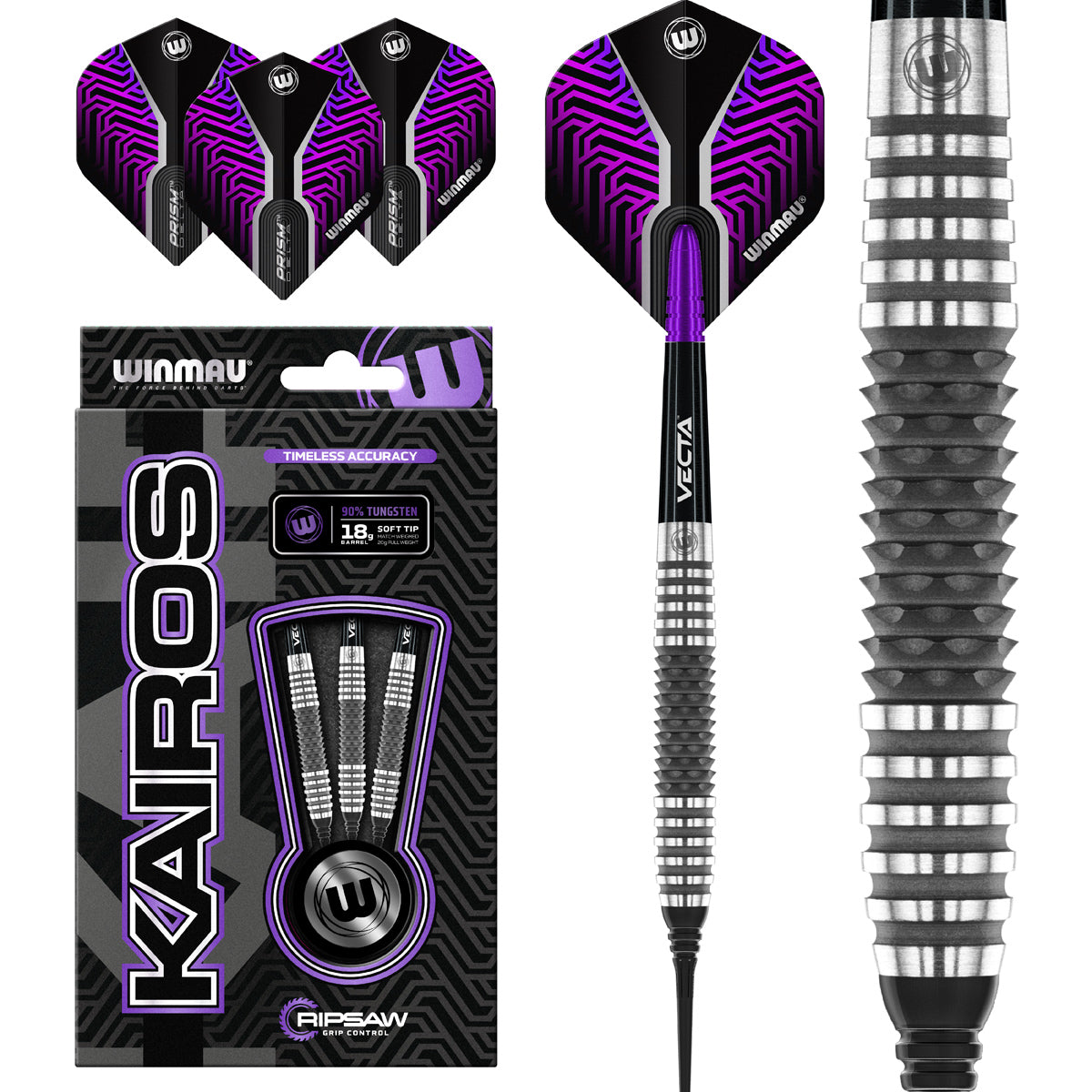 Kairos 90% Tungsten Soft Tip Darts by Winmau