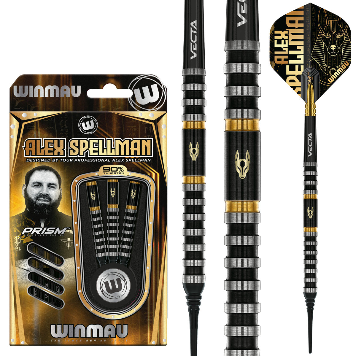 Winmau Alex Spellman 90% Tungsten Soft Tip Darts