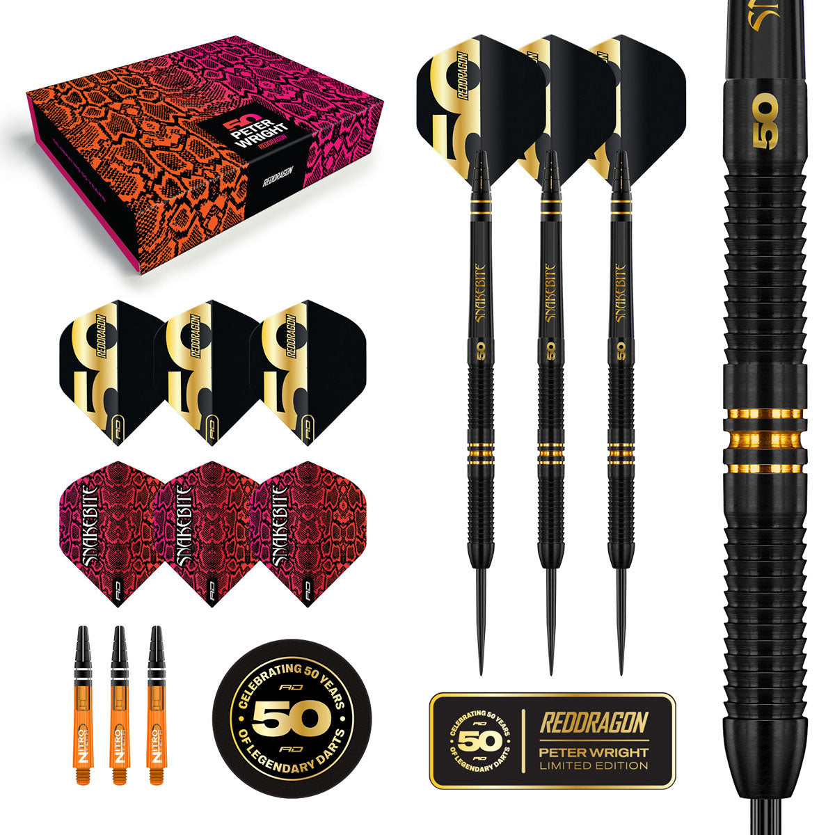 Red Dragon Peter Wright 50 Years Limited Edition 90% Tungsten