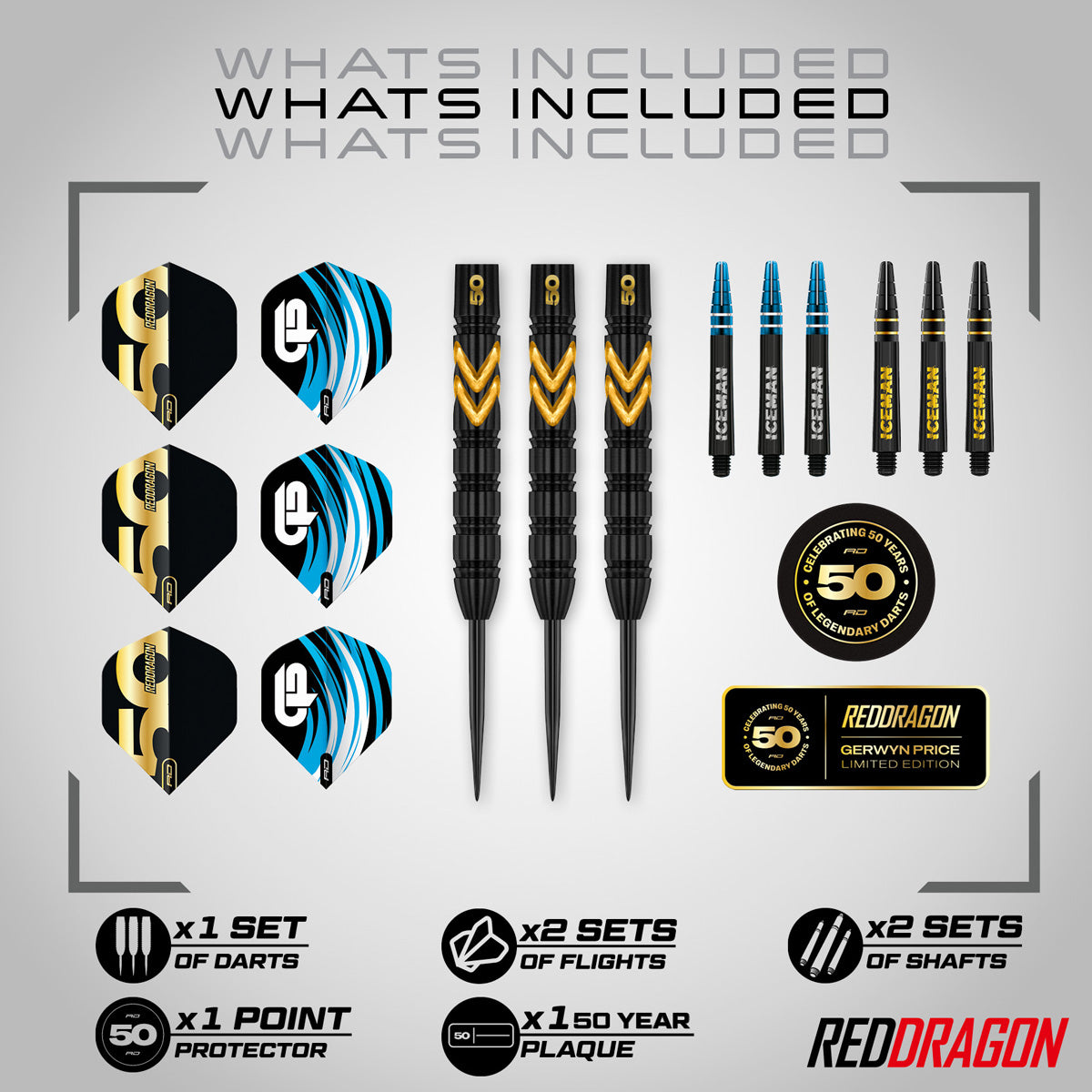 Red Dragon Gerwyn Price 50 Years Limited Edition 90% Tungsten Steel Tip Darts