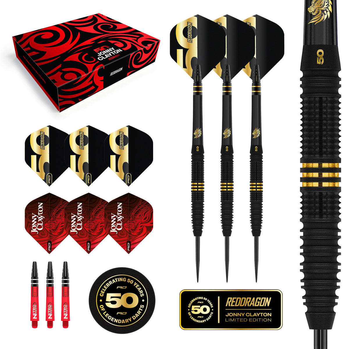Red Dragon Jonny Clayton 50 Years Limited Edition 90% Tungsten