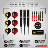 Red Dragon Jonny Clayton 50 Years Limited Edition 90% Tungsten Steel Tip Darts