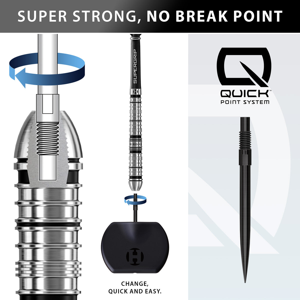 Harrows Supergrip Tapered 90% Tungsten QP Steel Tip Darts