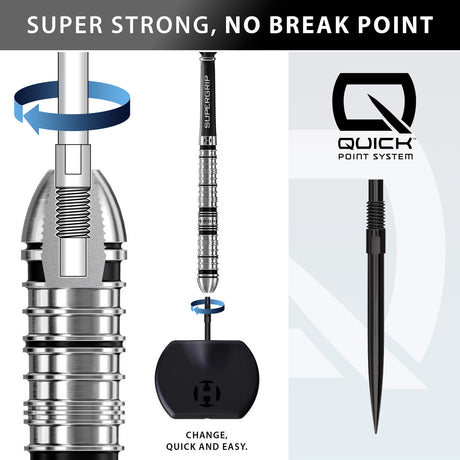Harrows Supergrip Tapered 90% Tungsten QP Steel Tip Darts