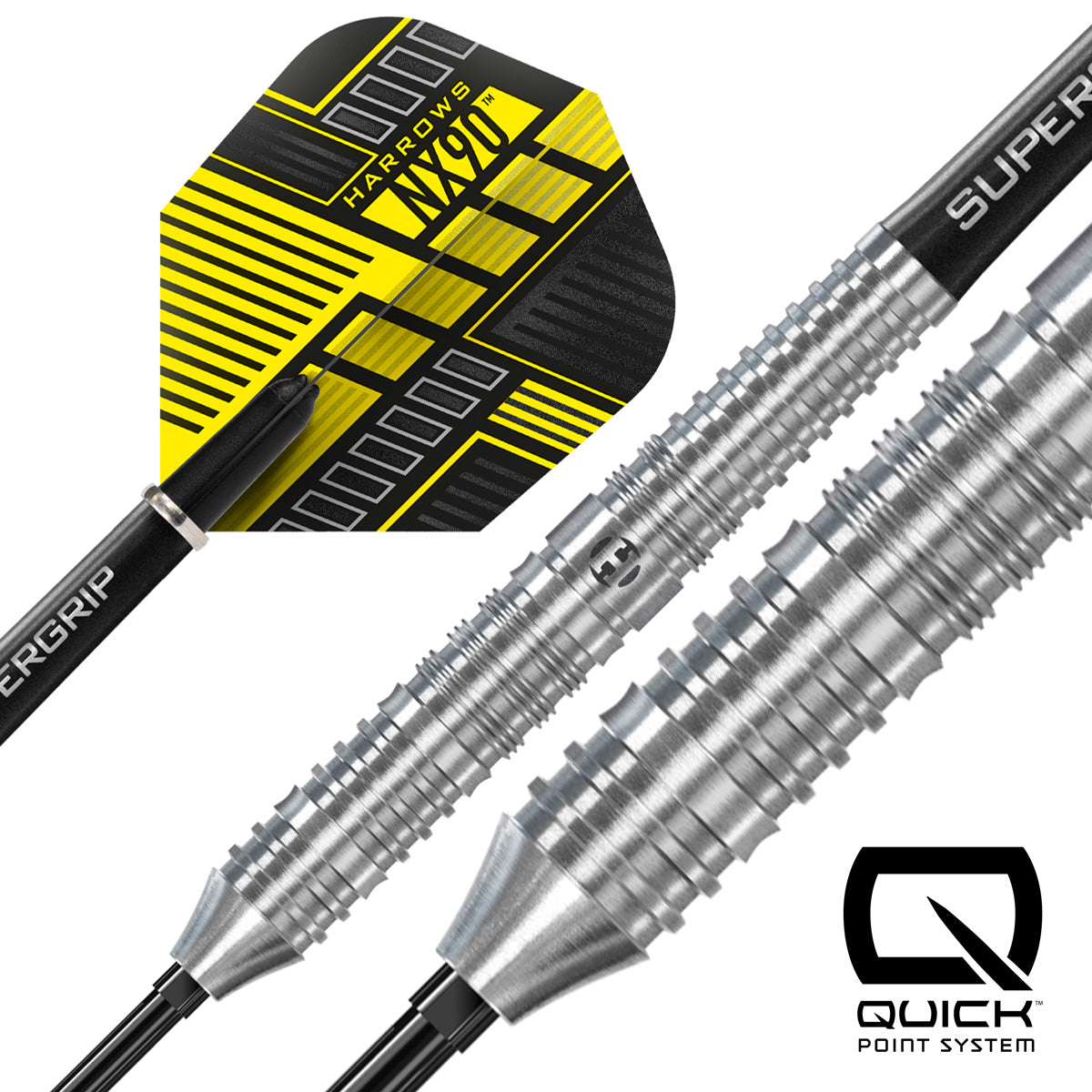 Harrows NX90 Parallel 90% Tungsten QP Steel Tip Darts – Double Top