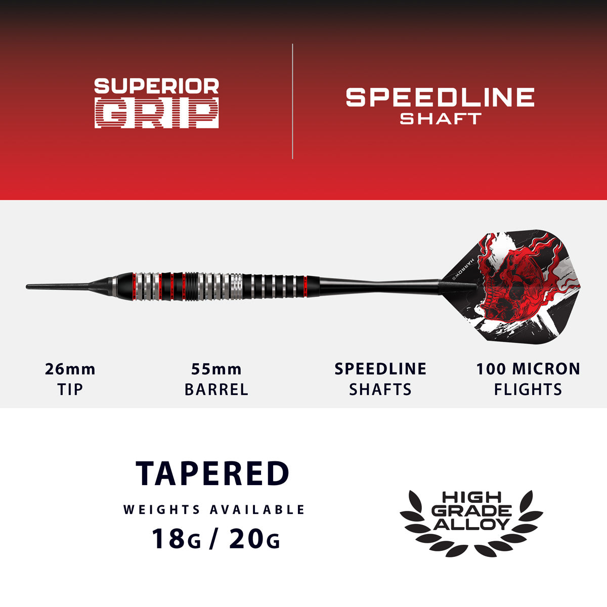 Harrows Heavy Metal Stainless Steel Soft Tip Darts