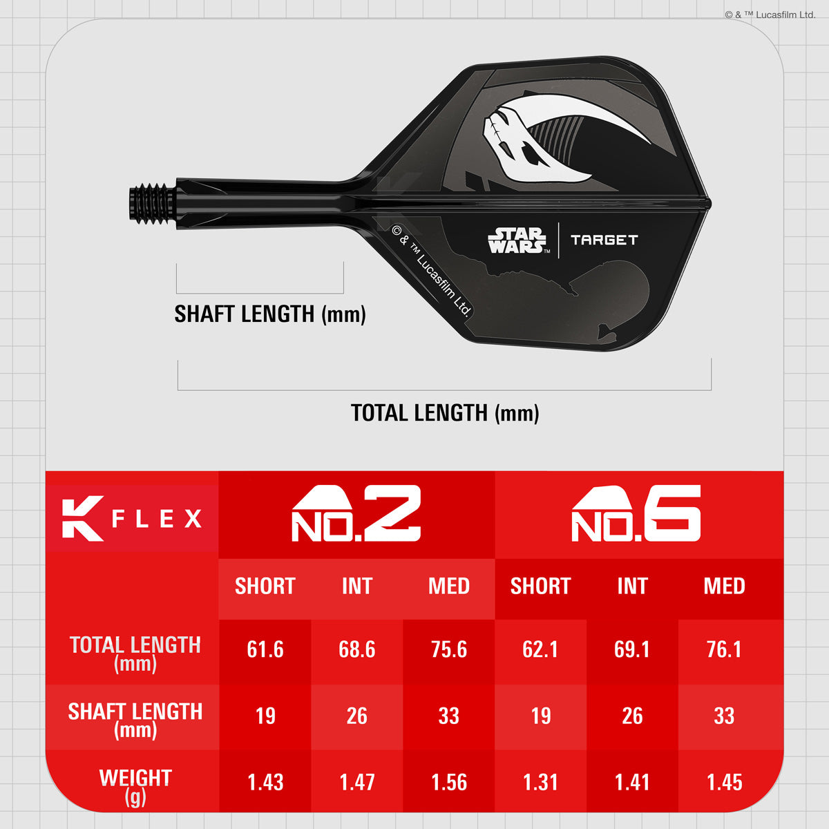 STAR WARS™ | TARGET Mandalorian K-Flex No6 Integrated Flights and Shafts Multipack