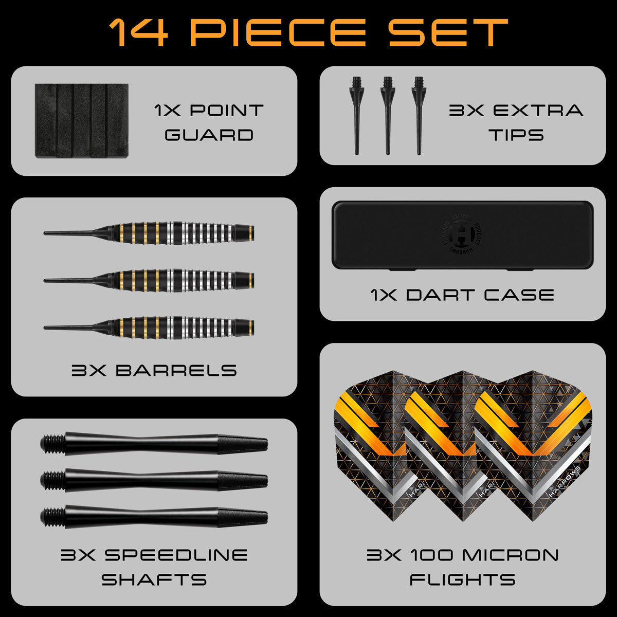 Harrows Vulcan Brass Rubber-Coated Soft Tip Darts
