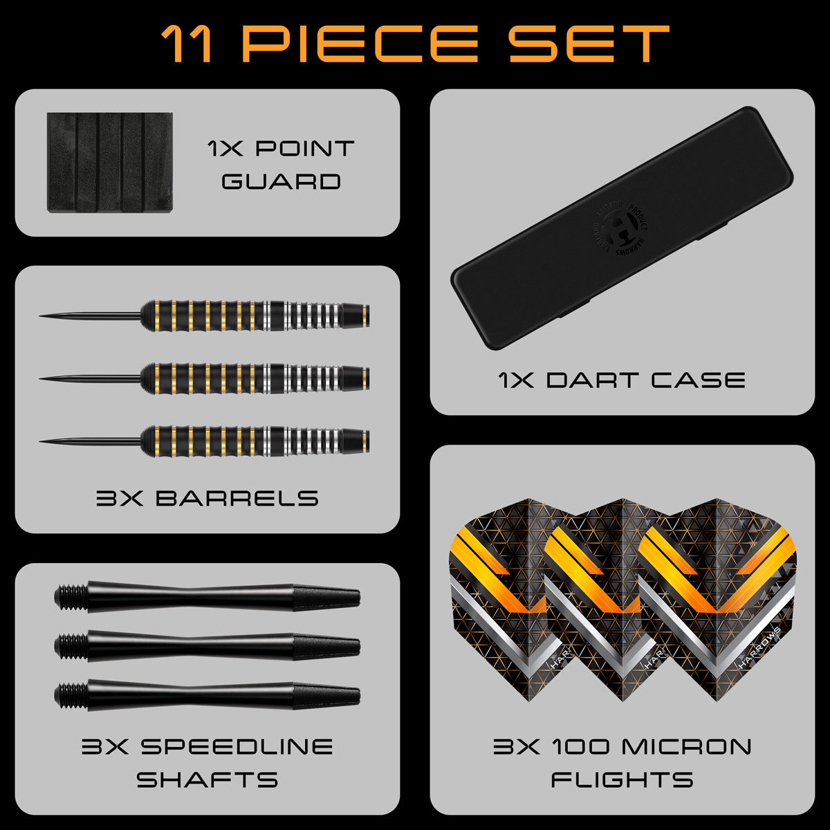 Harrows Vulcan Brass Rubber-Coated Steel Tip Darts