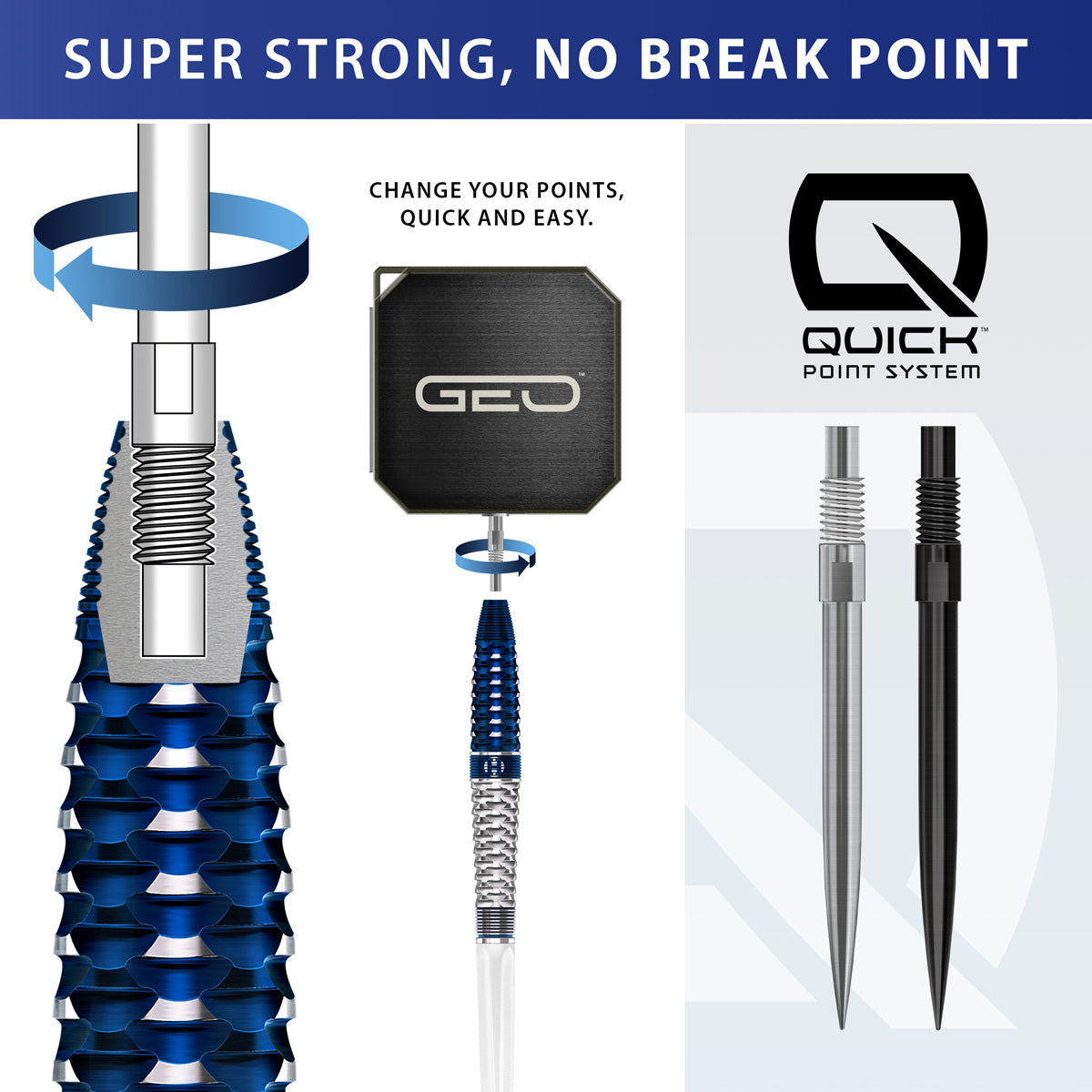 Harrows Geo Torpedo 90% Tungsten QP Steel Tip Darts