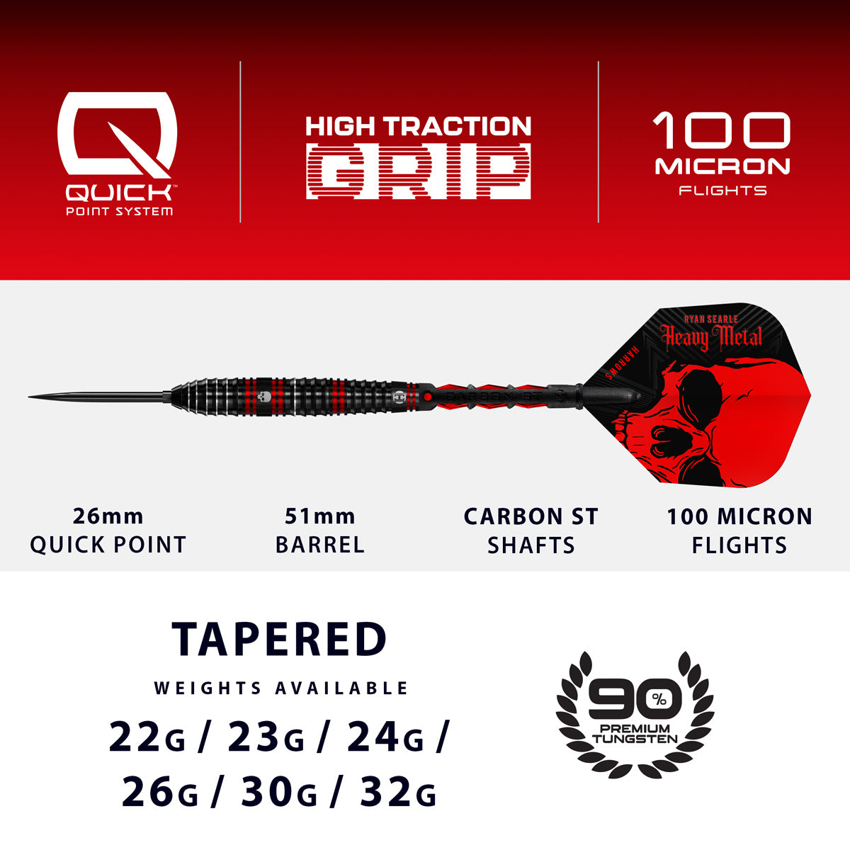 Harrows Ryan Searle Series 1 90% Tungsten QP Steel Tip Darts