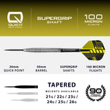 Harrows NX-90 Tapered 90% Tungsten QP Steel Tip Darts