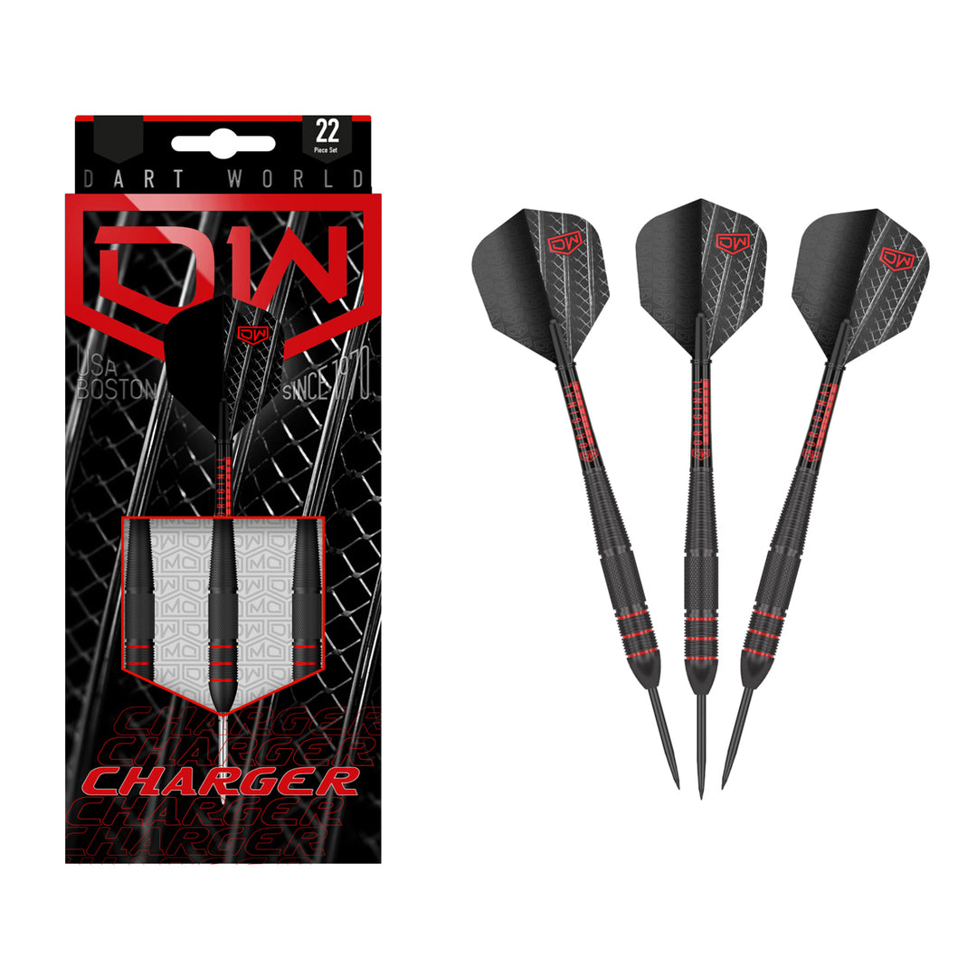 Charger Black Coated Brass Steel Tip Darts by DW