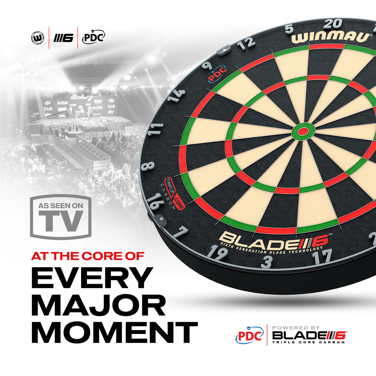 Winmau Blade 6 Triple Core Dartboard & Surround Bundle