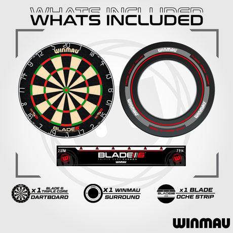 Winmau Blade 6 Dartboard & Surround Bundle