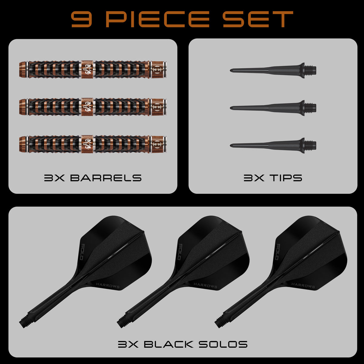 Harrows Wolfram Trinity 97% Tungsten Soft Tip Darts – Double Top Darts