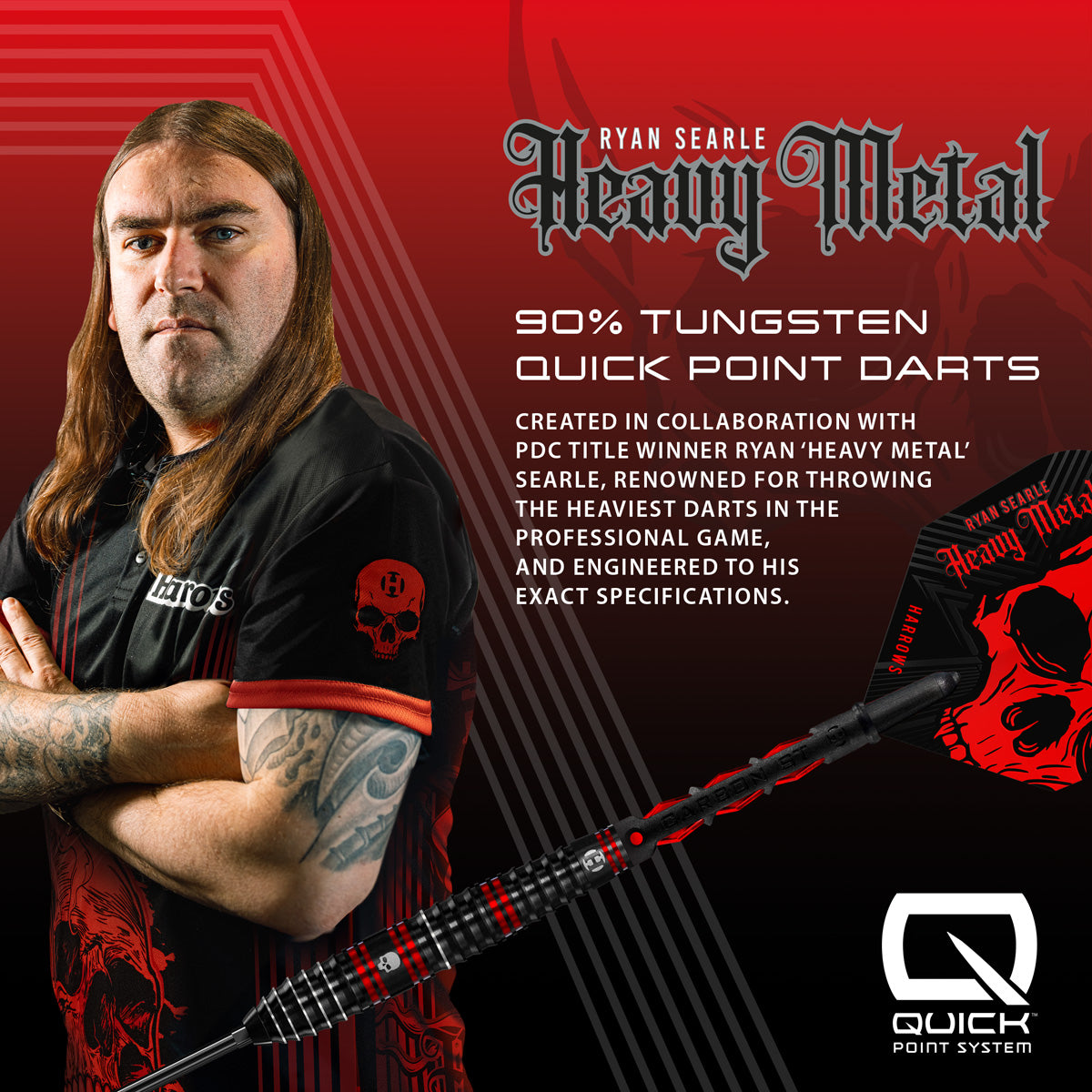 Harrows Ryan Searle Series 1 90% Tungsten QP Steel Tip Darts