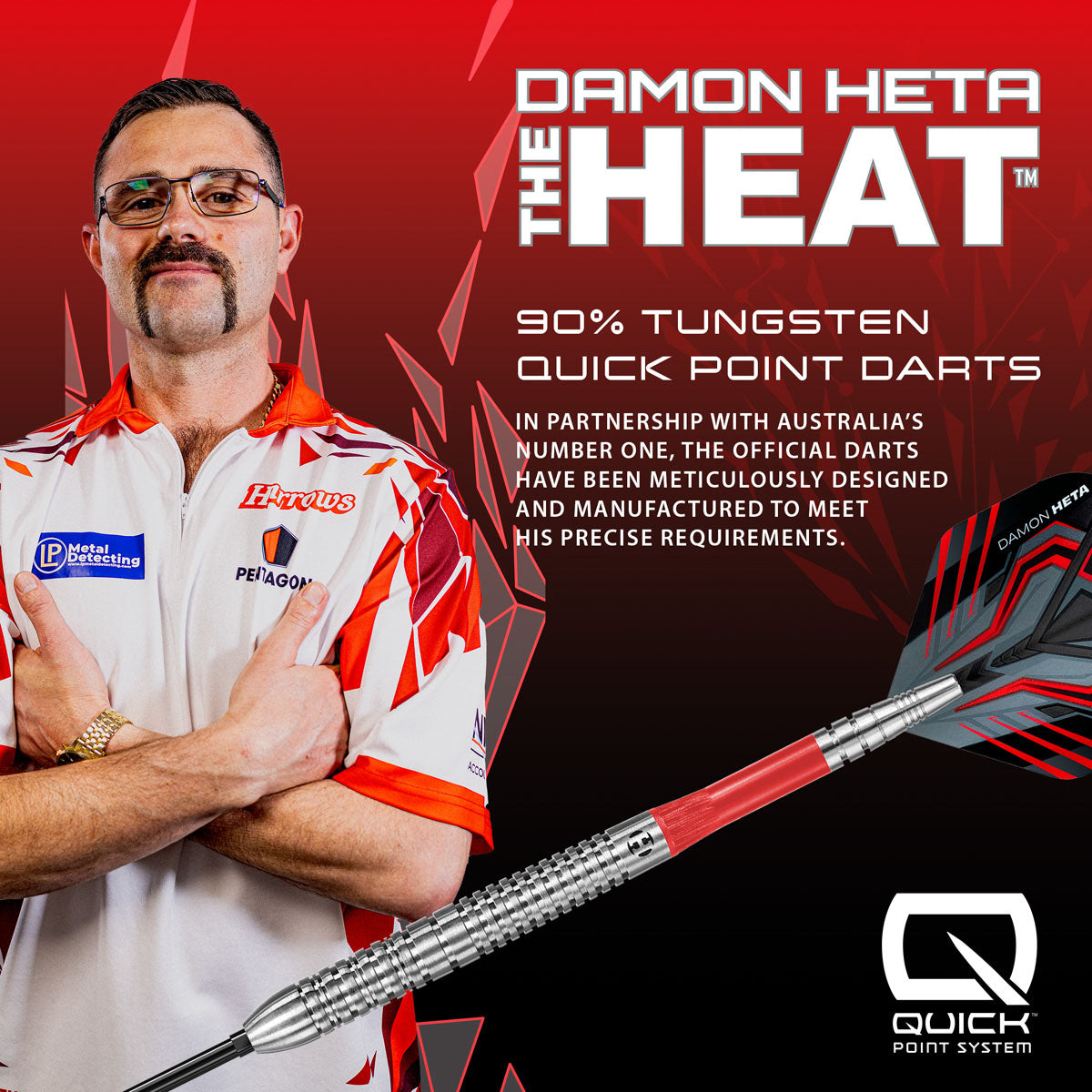 Harrows Damon Heta Series 1 Natural 90% Tungsten QP Steel Tip Darts