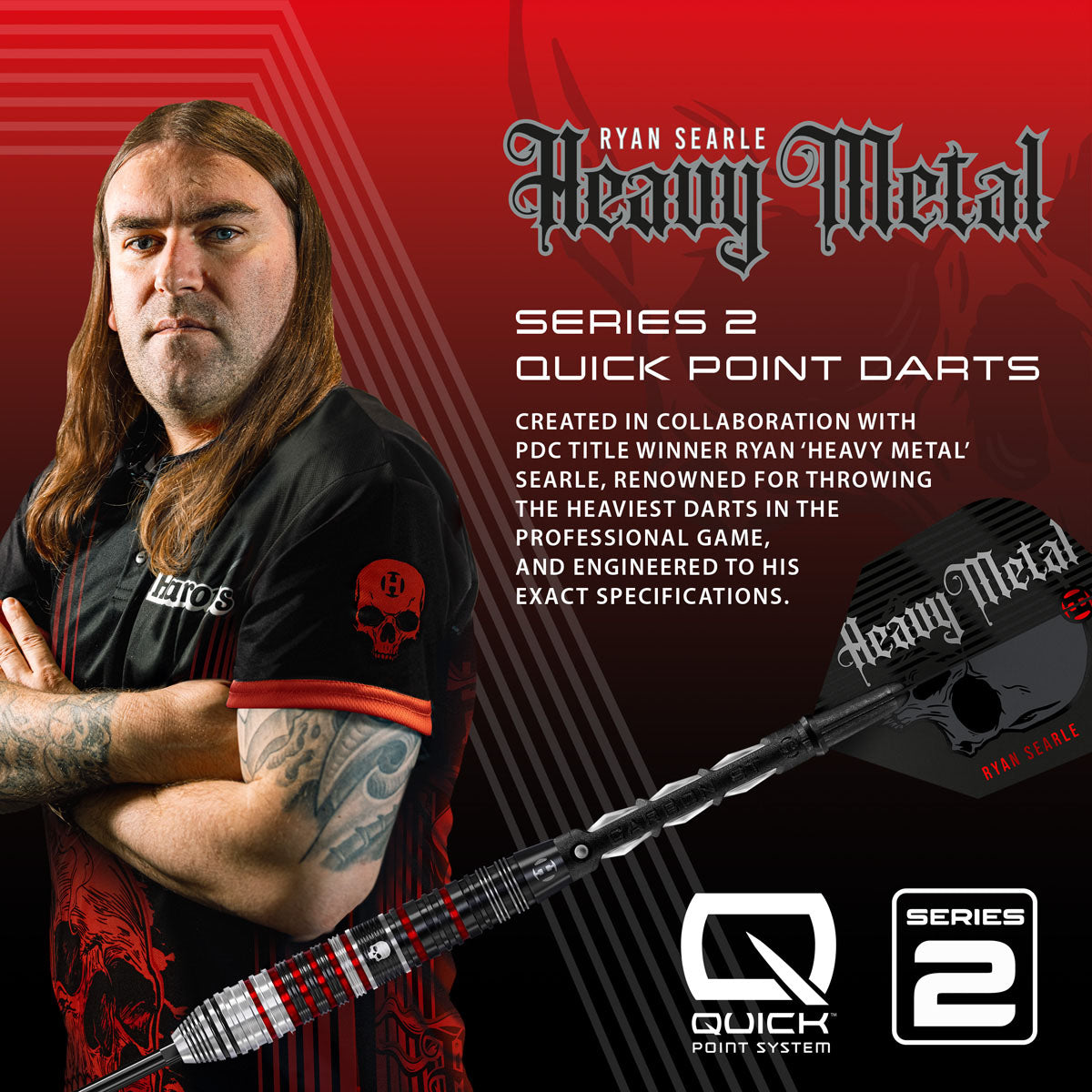 Harrows Ryan Searle Series 2 90% Tungsten QP Steel Tip Darts