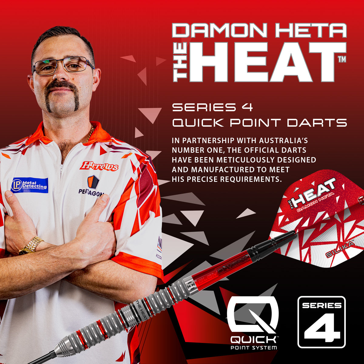 Harrows Damon Heta Series 4 90% Tungsten QP Steel Tip Darts