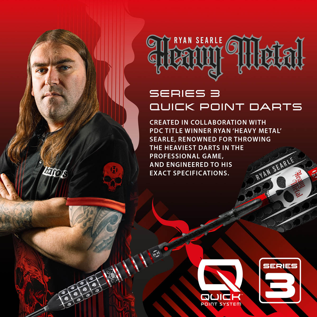 Harrows Ryan Searle Series 3 90% Tungsten QP Steel Tip Darts
