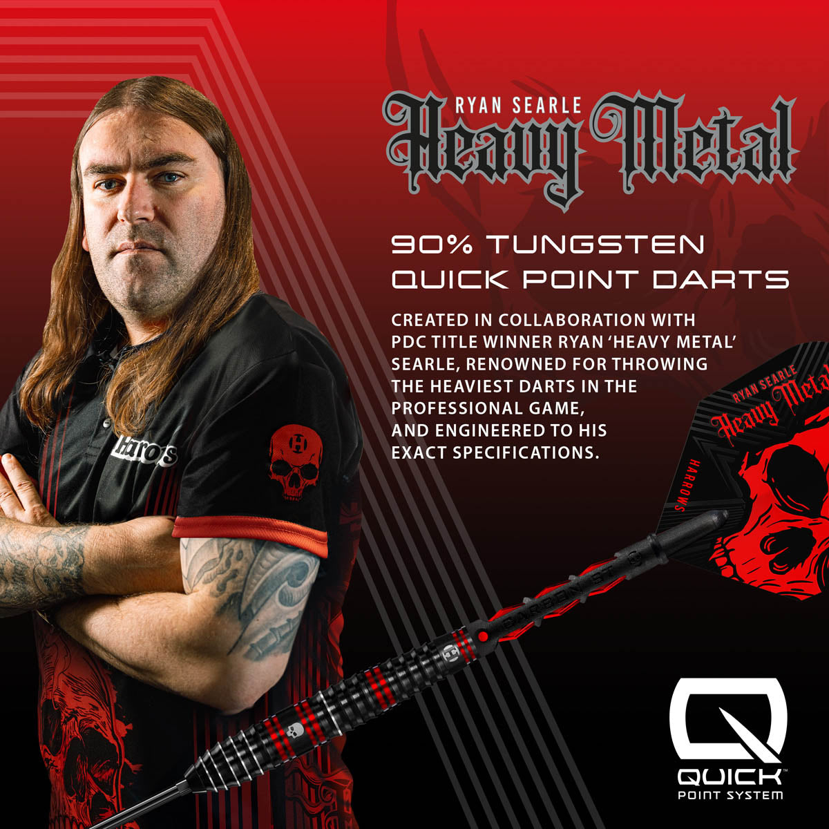 Harrows Ryan Searle Series 1 90% Tungsten QP Steel Tip Darts