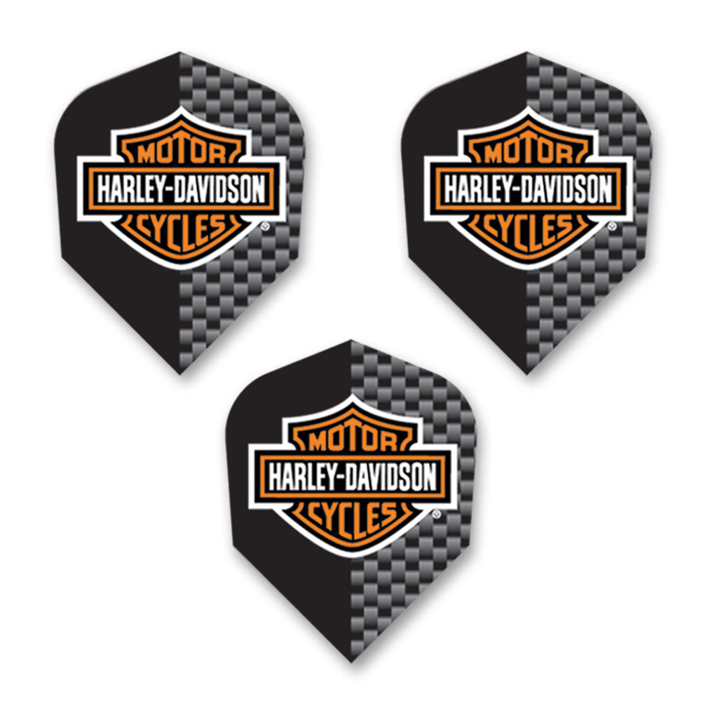 Harley Davidson Carbon Orange Logo Standard Dart Flights