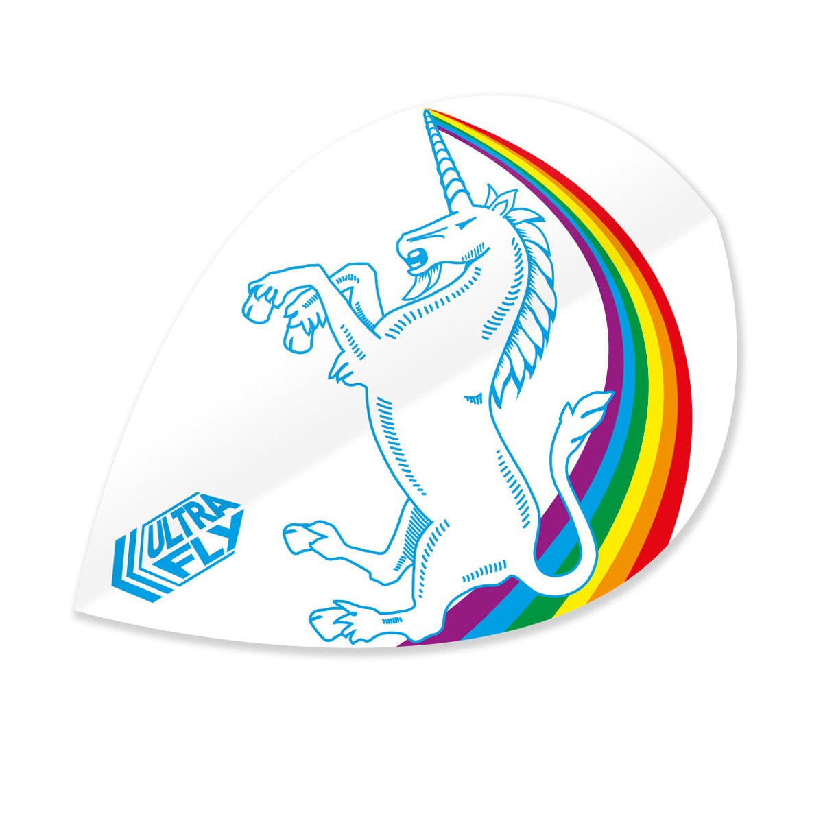Unicorn Ultrafly White Rainbow Pear Dart Flights