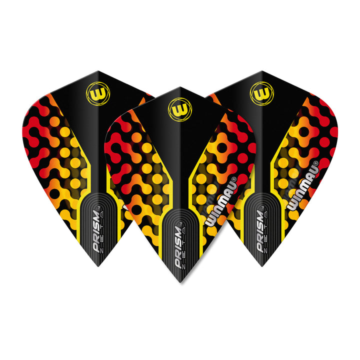 Prism Zeta Black, Yellow & Red Kite Flight by Winmau