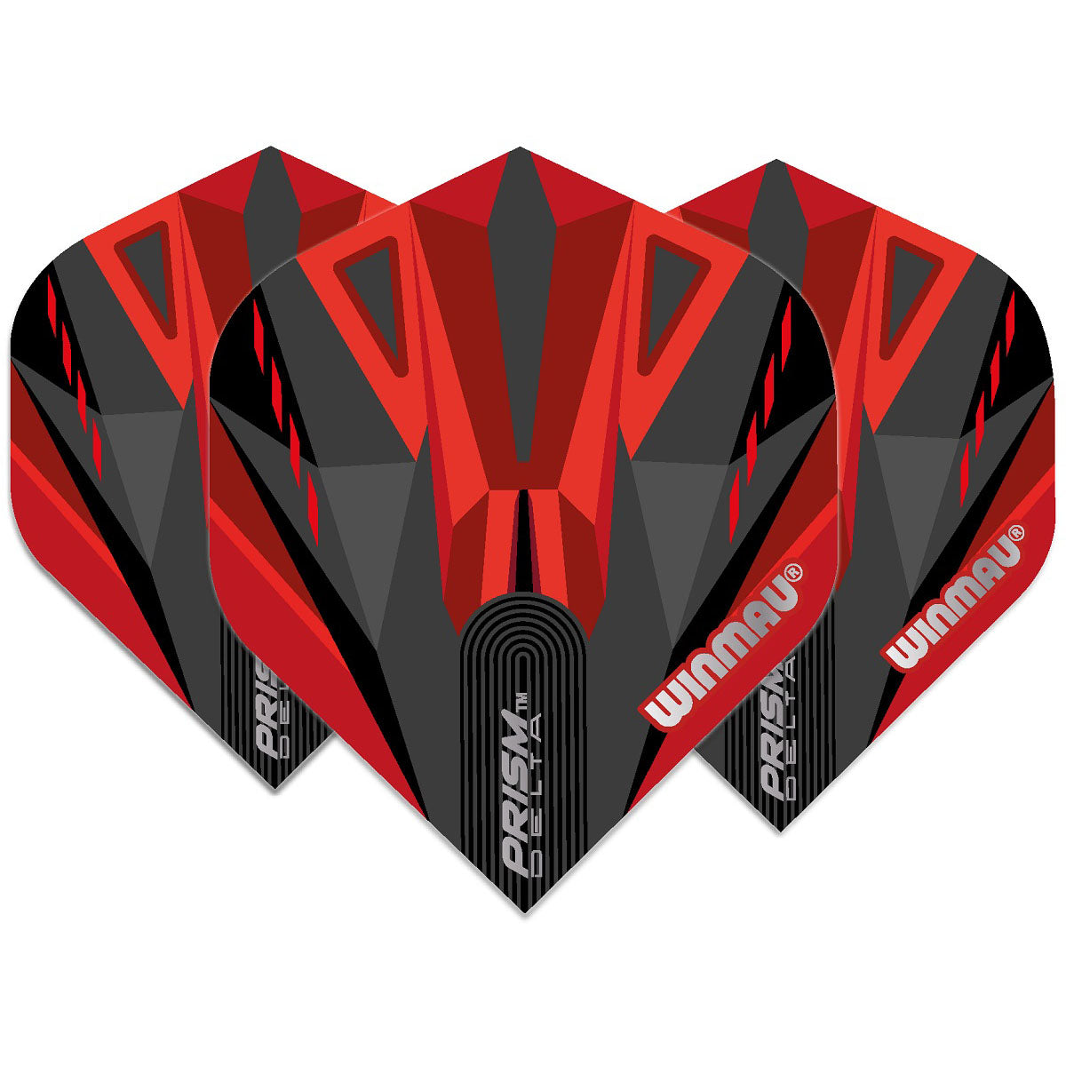 Winmau Prism Delta Dart Flights 100 micron Standard Red / Black