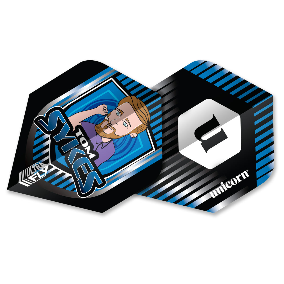Tom Sykes Ultrafly Plus Dart Flights by Unicorn – Double Top Darts
