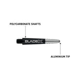 Winmau Vecta Blade X Black & Silver Dart Stems / Shafts