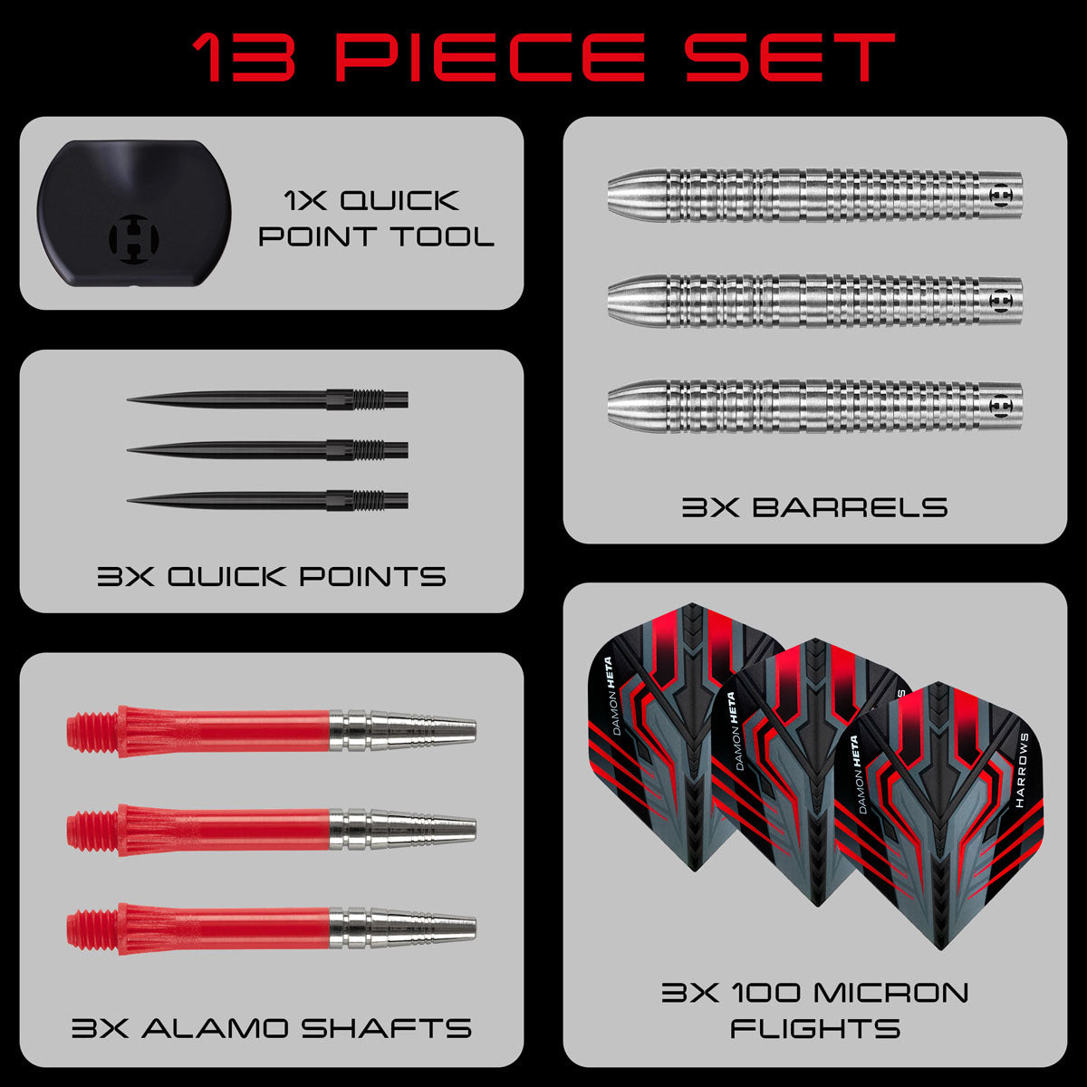 Harrows Damon Heta Series 1 Natural 90% Tungsten QP Steel Tip Darts