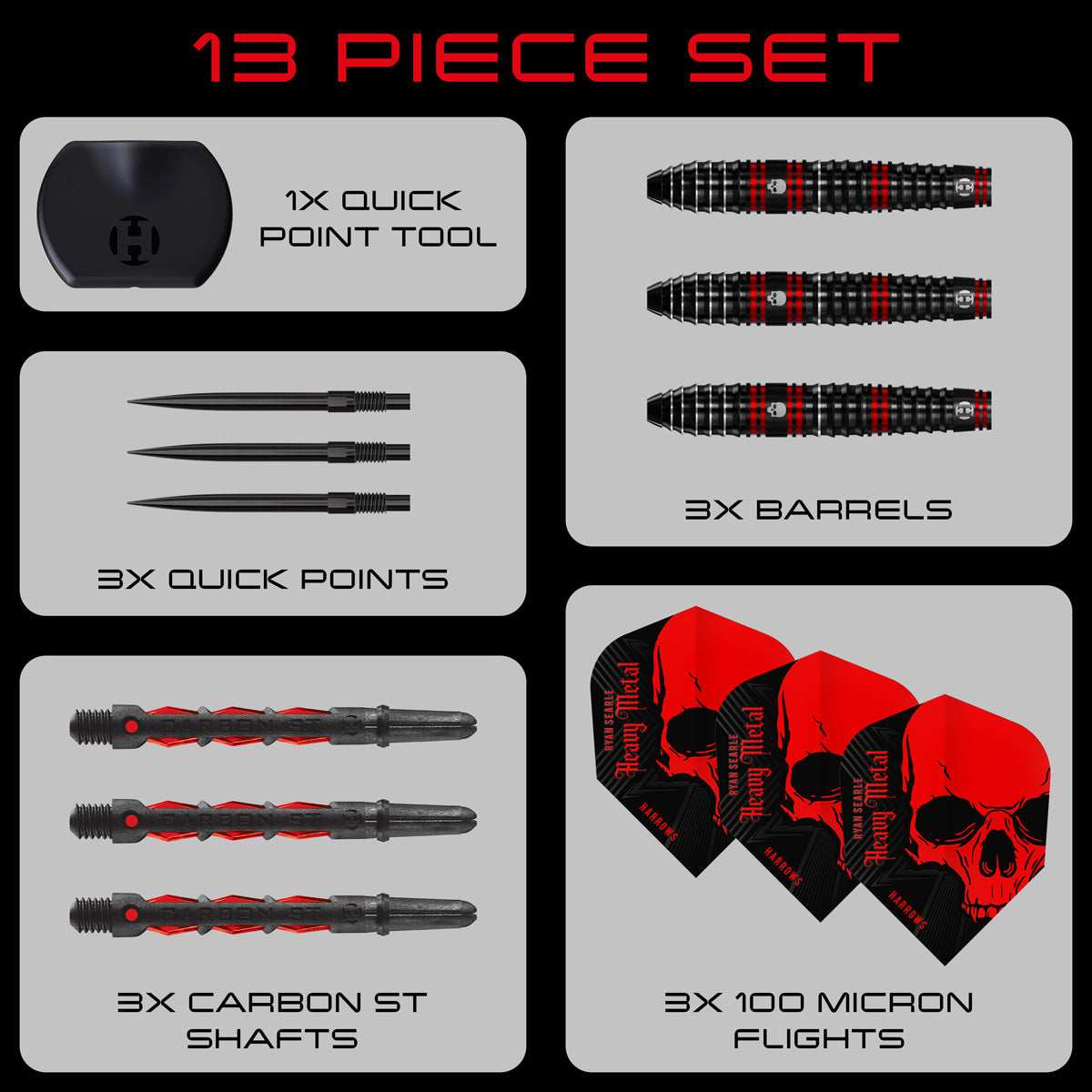 Harrows Ryan Searle Series 1 90% Tungsten QP Steel Tip Darts