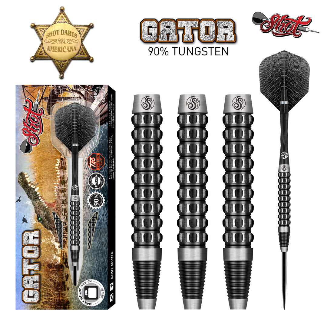 Americana Gator 90% Tungsten Steel Tip Darts by Shot