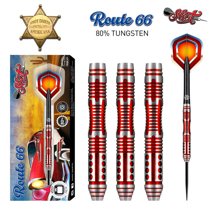 Americana Route 66 80% Tungsten Steel Tip Darts by Shot