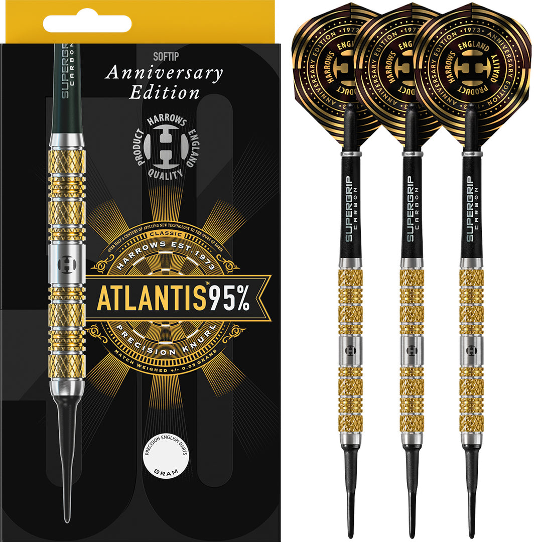 Atlantis 95% Tungsten Soft Tip Darts by Harrows