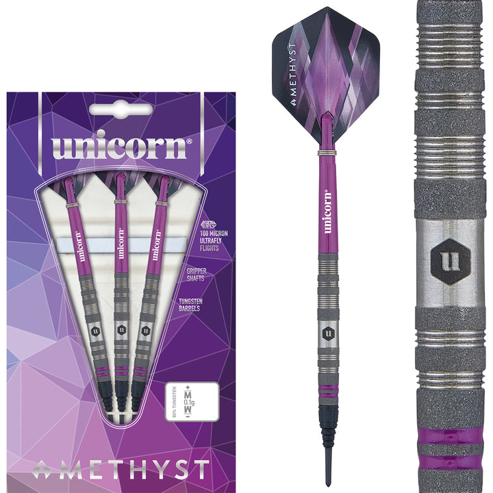 Amethyst 2 80% Tungsten Soft Tip Darts by Unicorn