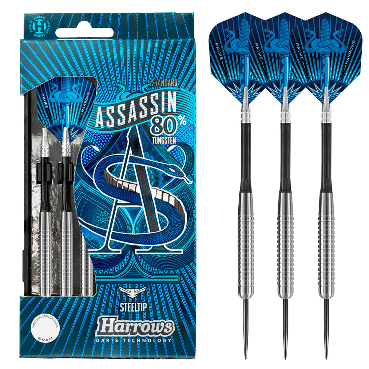 Harrows Assassin Ringed 80% Tungsten Steel Tip Darts – Double Top