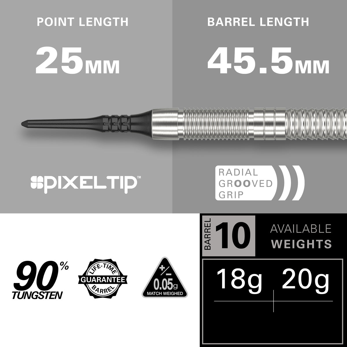 Crux 10 90% Tungsten Soft Tip Darts by Target