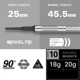 Crux 10 90% Tungsten Soft Tip Darts by Target