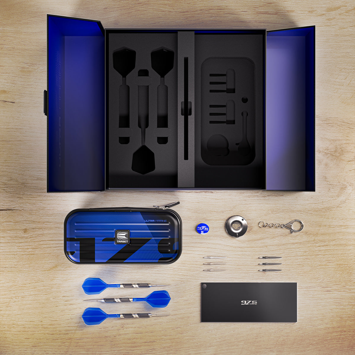 975 Ultra Marine 01 97.5% Tungsten Swiss Point Steel Tip Darts by