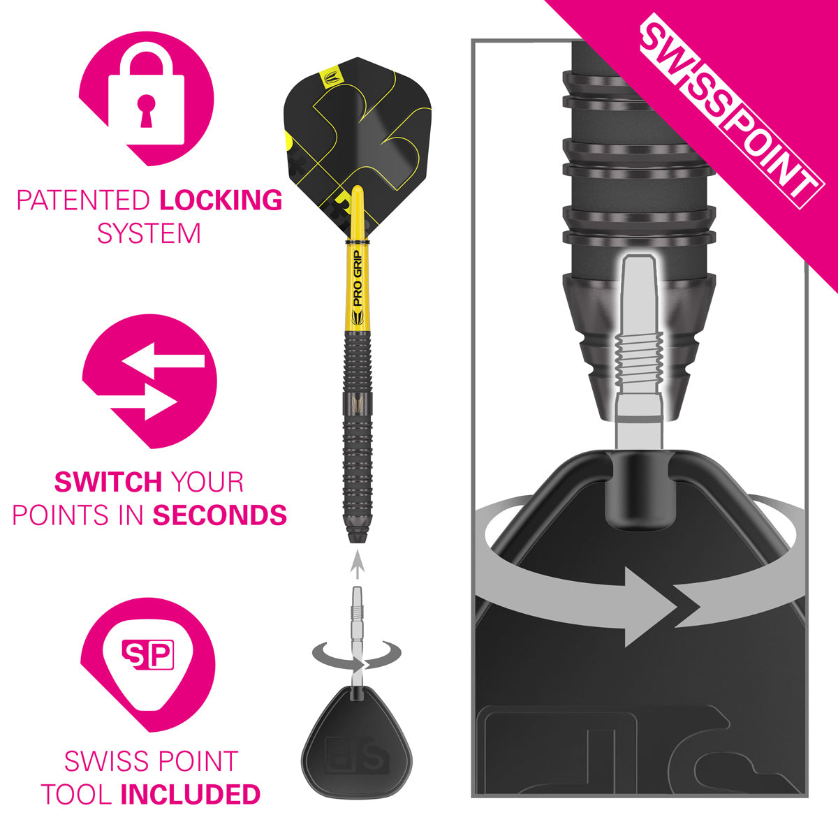 Bolide Void 02 90% Tungsten SP Steel Tip Darts by Target – Double
