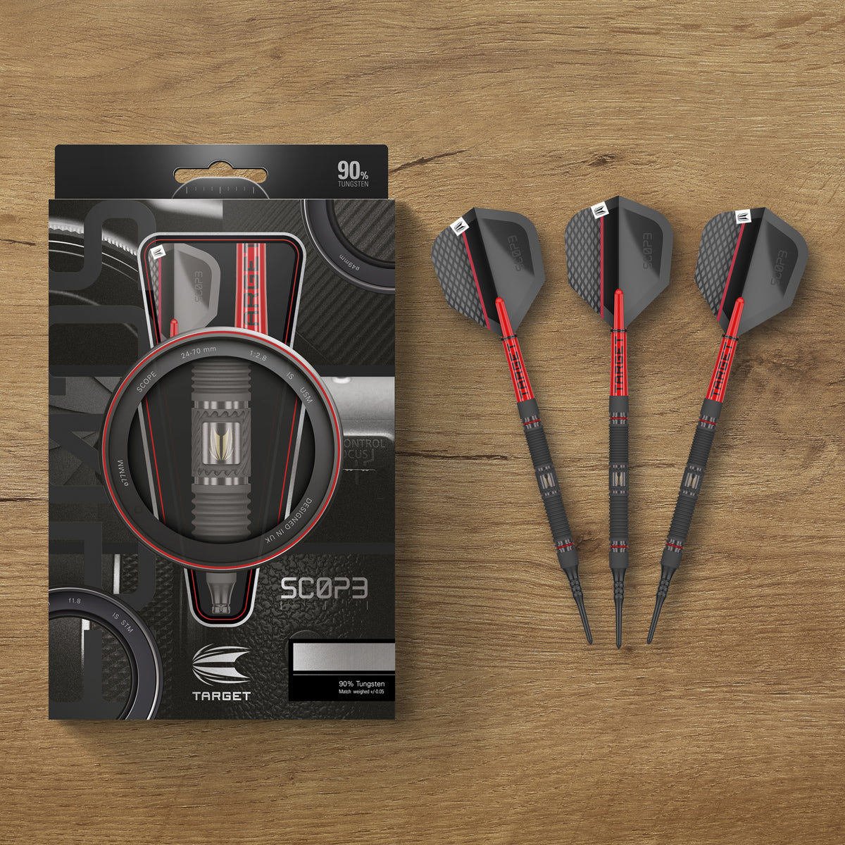 Scope 10 90% Tungsten Soft Tip Darts by Target – Double Top Darts