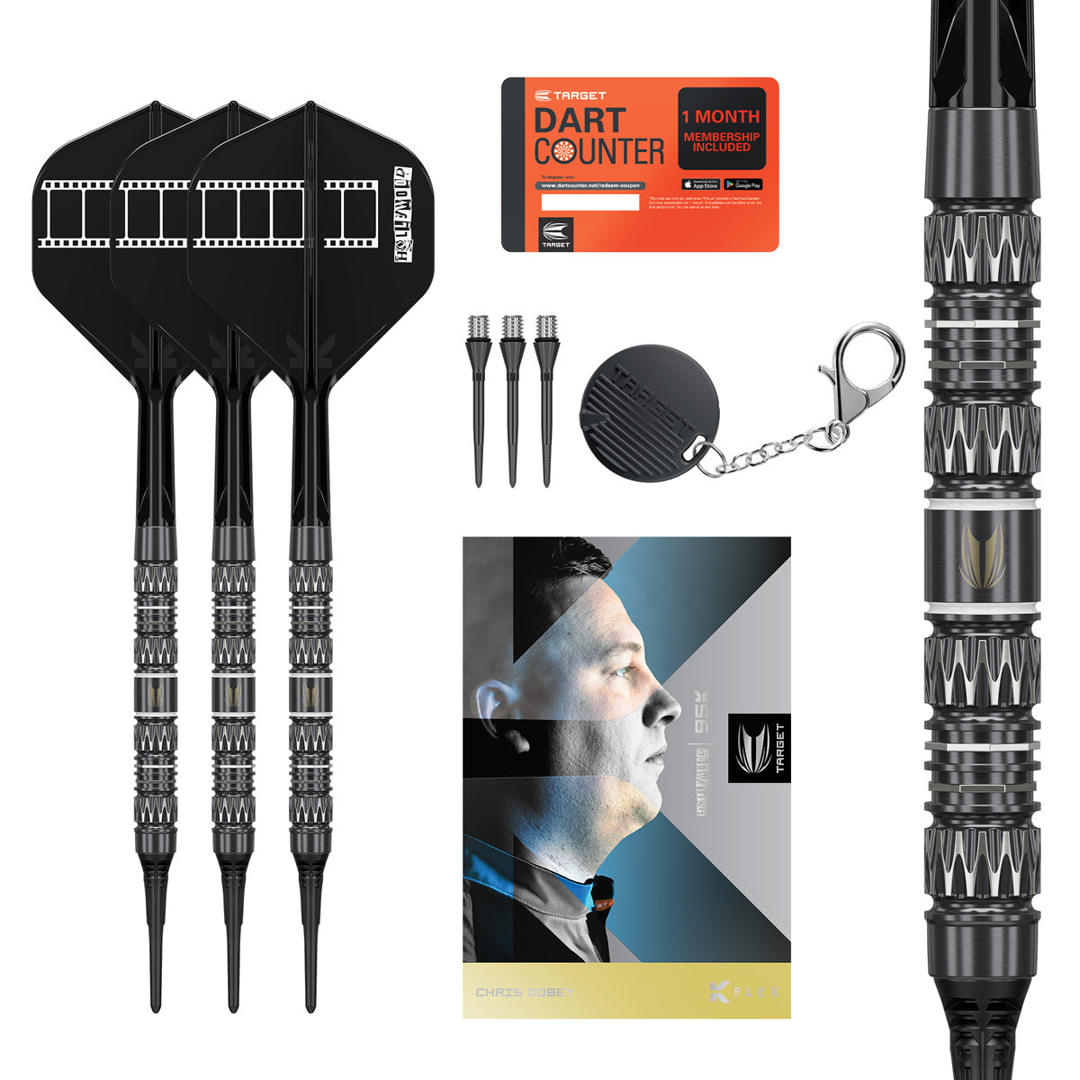 Target Chris Dobey 95K 95% Tungsten Soft Tip Darts