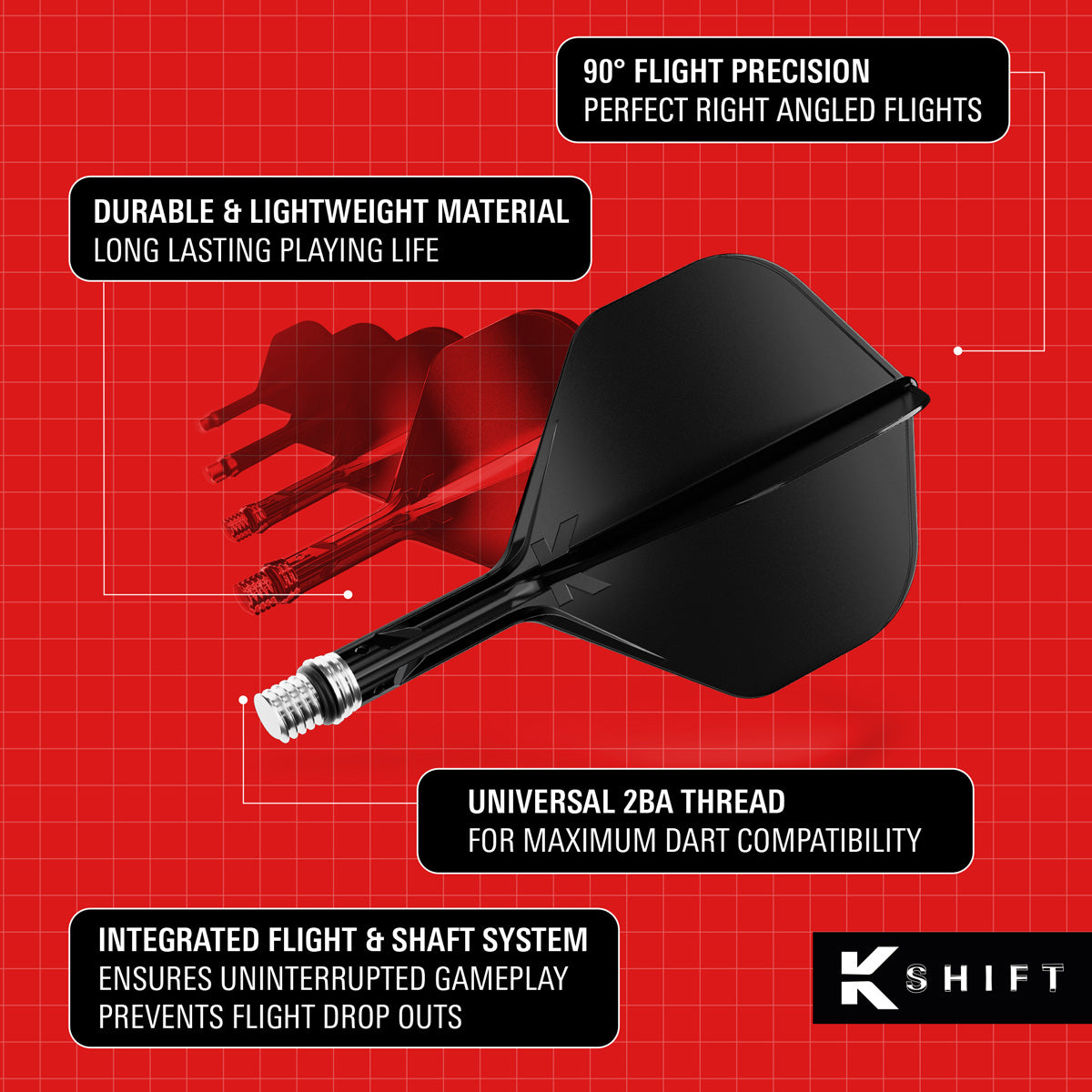 Target K-Shift Black No2 Integrated Flights & Shafts