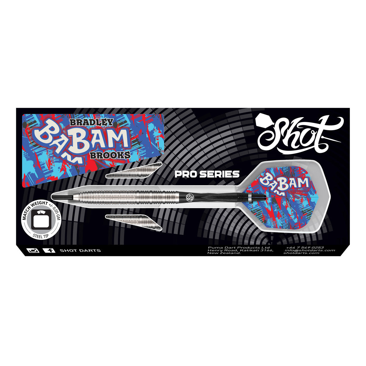 Shot Pro Series Bradley Brooks Gen 2 90% Tungsten Steel Tip Darts