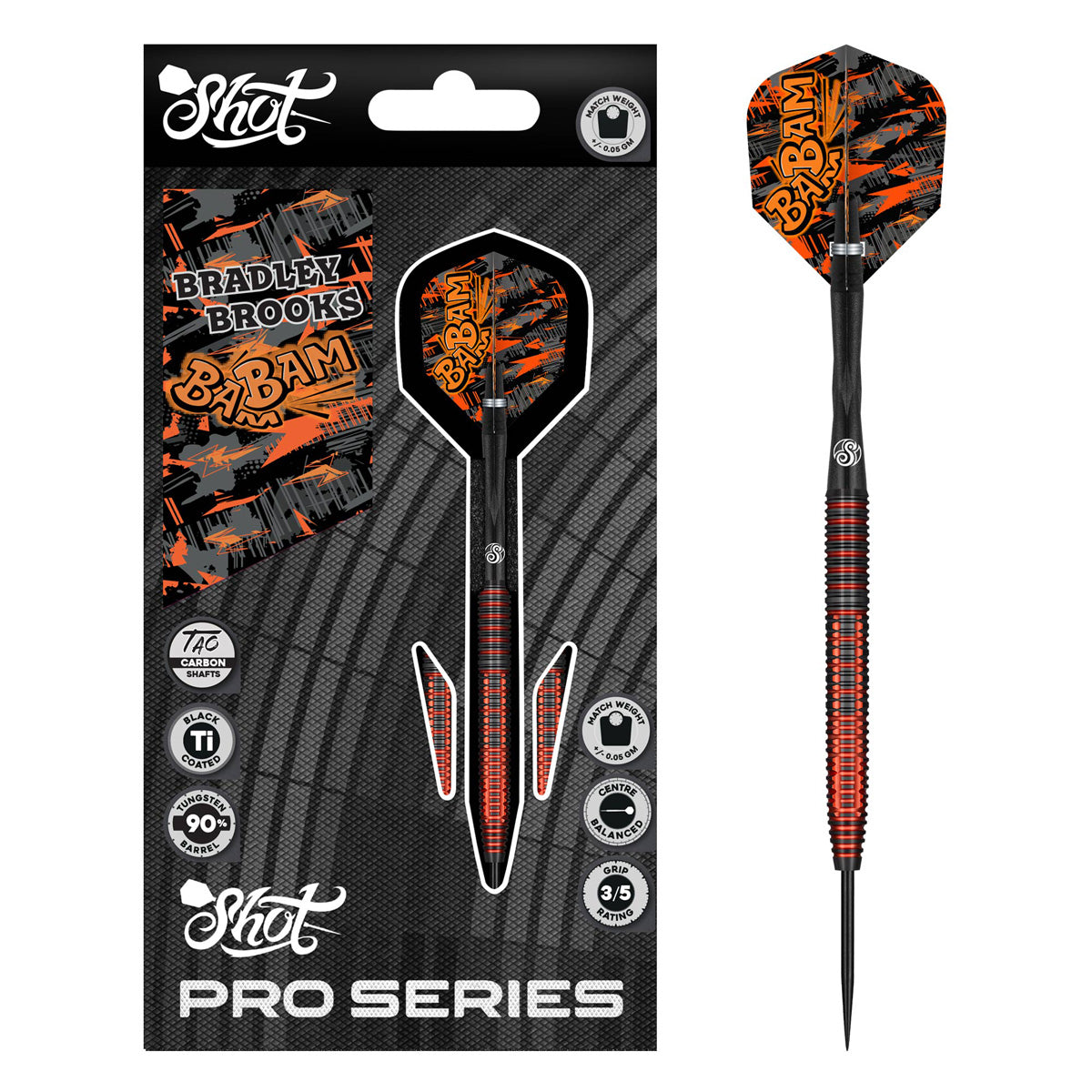 Bradley Brooks 90% Tungsten Steel Tip Darts by Shot