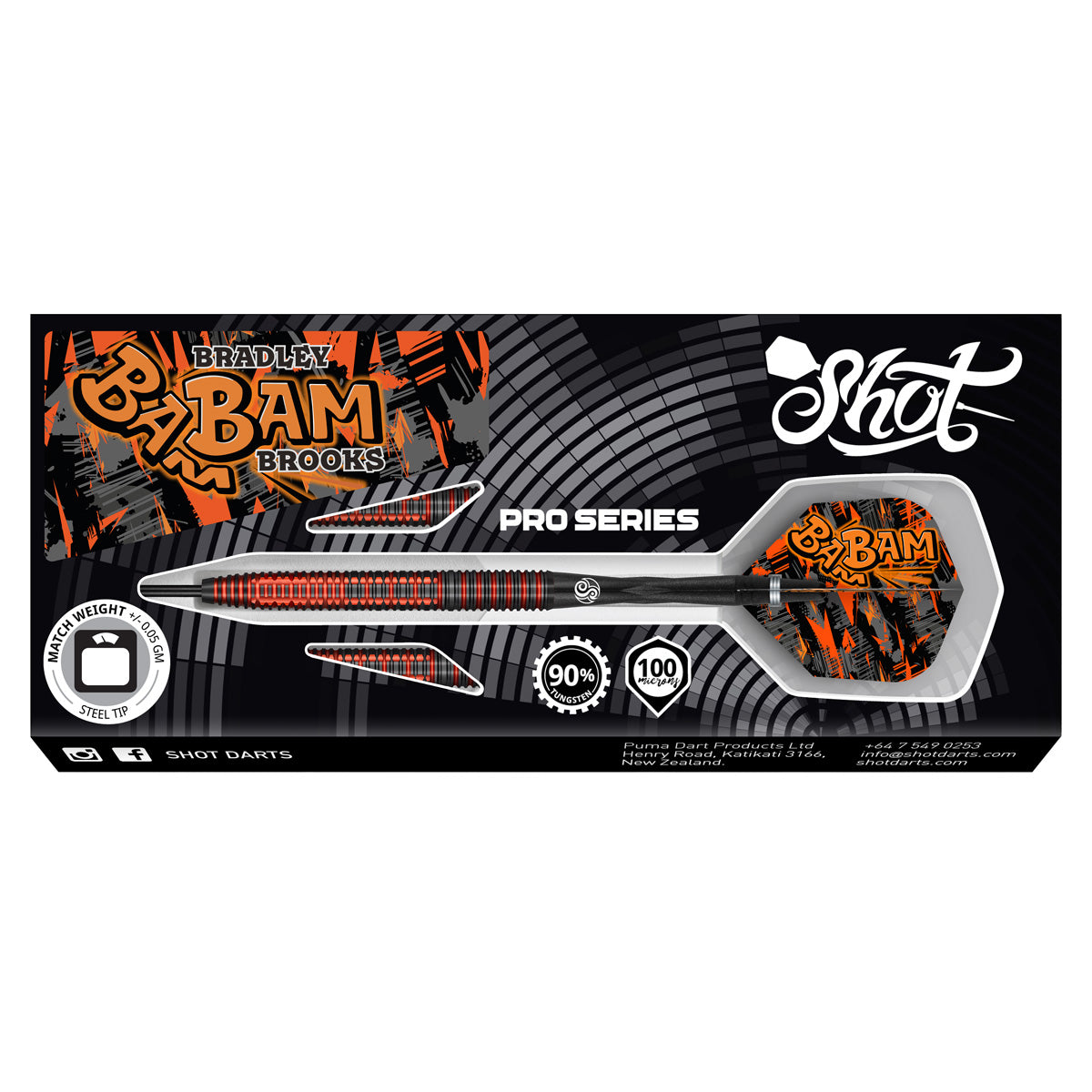 Bradley Brooks 90% Tungsten Steel Tip Darts by Shot
